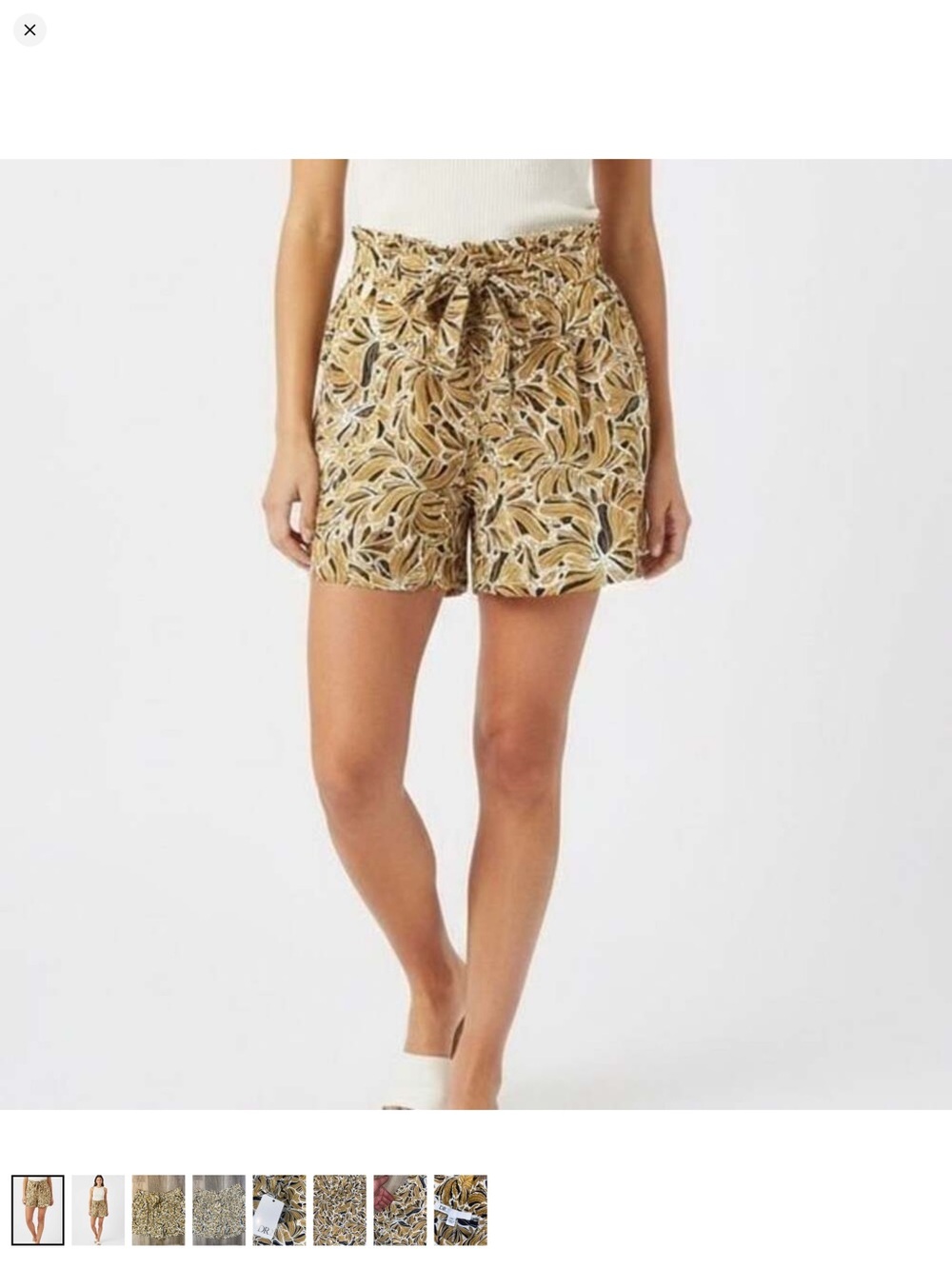 DR2 High Waist Leaf Print Shorts XXL Tan and Black